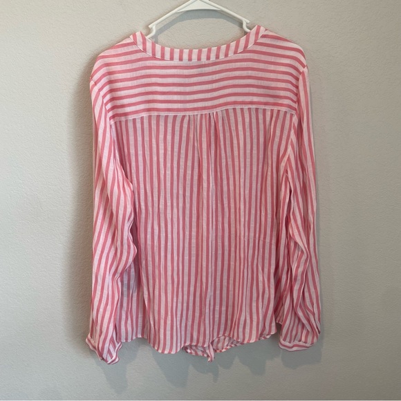Zac & Rachel Pink and White Long Sleeve Button Down Blouse Size XL - Picture 8 of 12